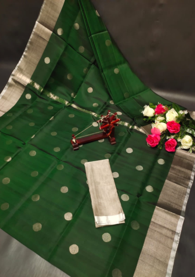 Handloom Uppada Saree|Green 