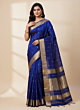 Maheshwari Saree Diamond Border Buti Saree | Royal Blue | 5.5 meters