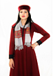 Sheep Wool Kullu Handloom Design Muffler Scarf For Women and Girls-BLACK MIX