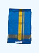 Teal Blue Silk Dhothi & Angavastram Set