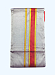 Grey Color  Dhothi with Red Korvai Border