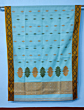 Premium Cotton Bengal Tangail Saree-Sky Blue