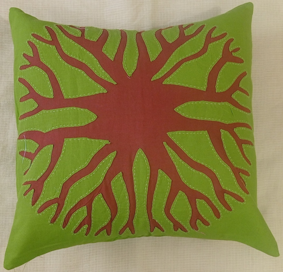 APPLIQUE CUSHION COVER