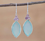 Blue Agate Gemstone Earring Set