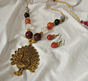 Red Agate Jespar Mica Crystal Necklace Set