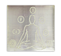 Selenite Charging Plate 7 Chakra with Yoga Symbol