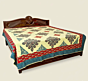 Large Applique Patchwork Double Size Bedsheet | Decorative Cotton Bedding