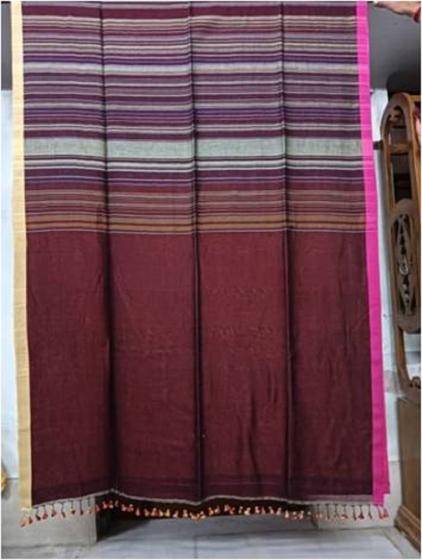 100% COTTON ALL OVER NOT REAPEAT WEFT STRIPE SAREE  