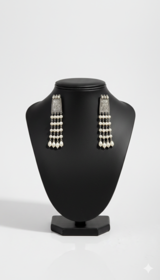 Handcrafted Oxidised Silver Earrings