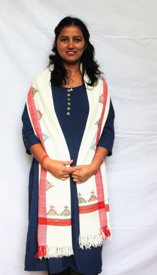 Kullu Handloom Woven Kullu Design Pure Wool Stole Scarf