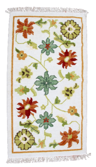 White FLORAL SOFT DURRY