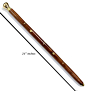 Sheesham Wood Walking Stick with Brass Work | 24 Length