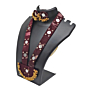 Handmade Sambalpuri Maroon Fabric Necklace and Earring Set