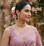 Onion Pink Mulmul Cotton Saree with Multi-Color Floral Embroidery - Premium Soft Ethnic Wear