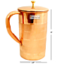 Pure Copper Water Jug | Drinkware Pitcher for Ayurveda Healing | Capacity 1600M L