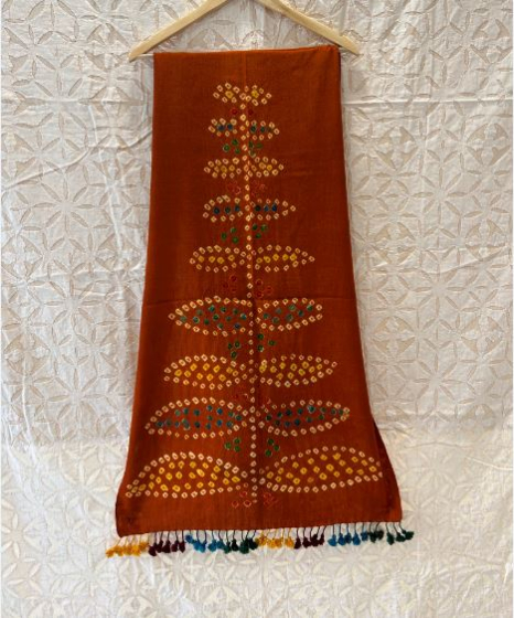 Bandhani Tye Dye Woollen Stole