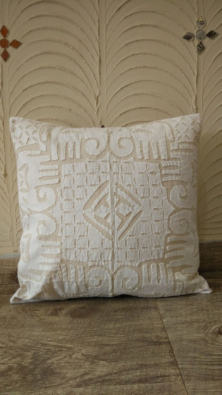 Elephant Chakra Off white Cushion Cover