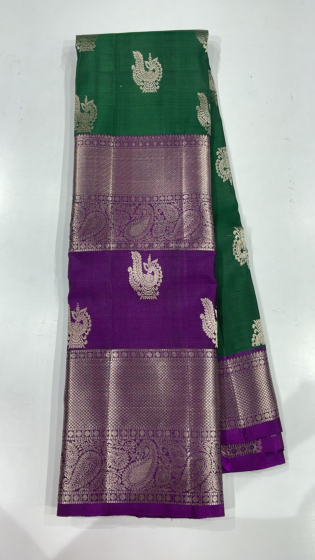 Handmade Double Border Soft Silk Saree with Blouse Piece