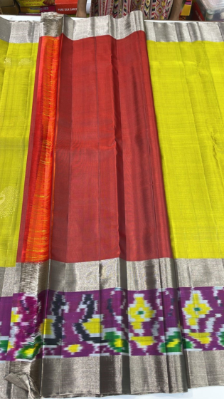 Double Ikat Zari Border Saree