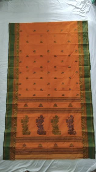 Exclusive 100s/100s cotton Handloom Saree.-Beige
