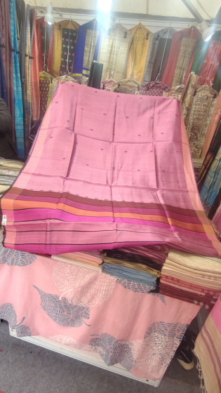 Pink Tassar Silk Saree