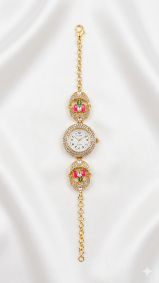 Handmade kundan watch 