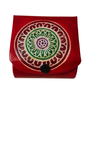 Handcrafted Leather Lipstick Case with Mirror for 3 Lipsticks