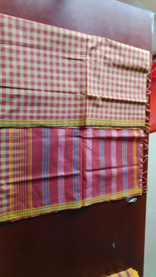Kasaragod Sarees Maroon checks