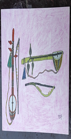 Hand-Crafted Musical Heritage Pencil Art