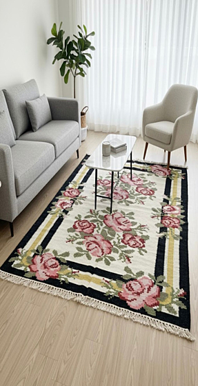 Hand-Woven  Panja Durry Kilim Collection I 4X6 feet