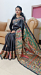 Handloom Tussar Silk Saree  Hand Painted  Madhubani Art 