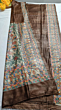 Handloom Tussar Silk Saree Hand Painted Madhubani Art