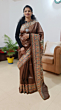 Handloom Tussar Silk Saree Hand Painted Madhubani Art