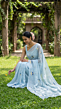 Powder Blue Mulmul Cotton Saree with Multi-Color Floral Embroidery - Soft Elegant Ethnic Wear