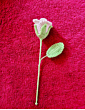 White Realistic Rose Made in  Cotton Yarn