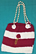 Handmade Woolen Purse - Maroon & White