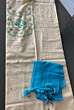Sky Blue & White hand  Embroidery Suit 