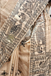 Pure Tussar Ghicha Silk Saree with Madhubani Hand Painting & Running Blouse - Natural Handloom Weave