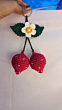 Crochet Strawberry Keychain Double Strawberry