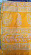 Yellow Orange Cotton Silk Printed Saree