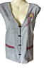 Elegant Handmade Woolen Cotton Ladies Waistcoat | Light Grey