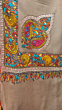 Pure Pashmina Neem Jama Shawl with Fine Sozni Work | Brown