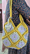 Handmade Crochet Bag | Yellow, White & Pink