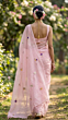 Rose Pink Mulmul Cotton Saree with Multi-Color Floral Embroidery - Elegant Soft Summer Wear