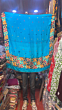 Sky Blue colour Pure chinon Chiffon base Hand Embroidered Phulkari Dupatta