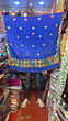 Blue colour Pure chinon Chiffon base Hand Embroidered Phulkari Dupatta