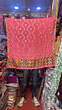 Pink colour Pure chinon Chiffon base Hand Embroided Phulkari Dupatta