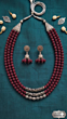 Handcrafted Layered Pearl Oxidised Necklace Set