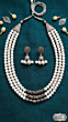 Handcrafted Layered Pearl Oxidised Necklace Set