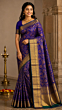 Royal Blue Premium Handloom Silk Saree with Rich Gold Zari Border